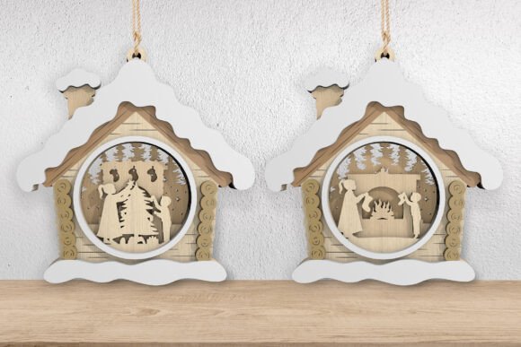 3D Layered Christmas Ornament SVG Bundle for Laser Cutting Signs
