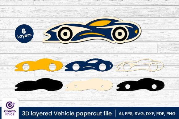 3D SVG Car Art for Home Décor