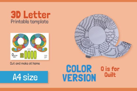 3D SVG Shapes: Letter Q Papercraft