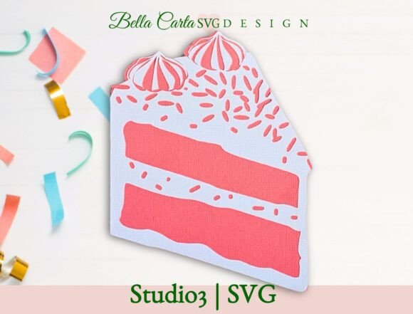 Cake Slice Card SVG for Crafts & Graphics