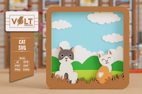 Cat 3D SVG Craft Design: Graphics for Crafts
