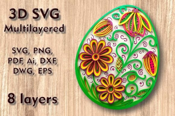 Easter 3D SVG for Laser Cutting & Spring Easter