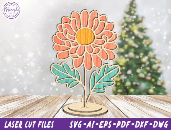 Flower 3D Laser Cut File for Ornaments