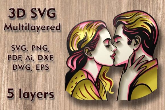 Kiss 3D SVG: Laser Cutting Ornaments