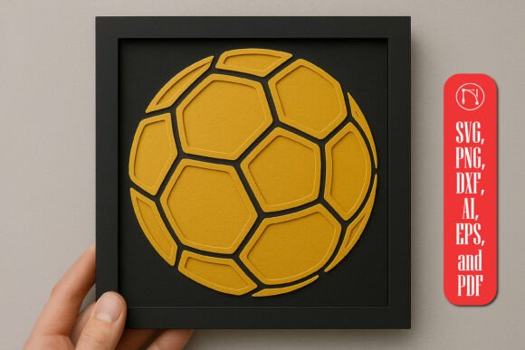 Layered Papercut Handball 3D SVG for Shadow Boxes