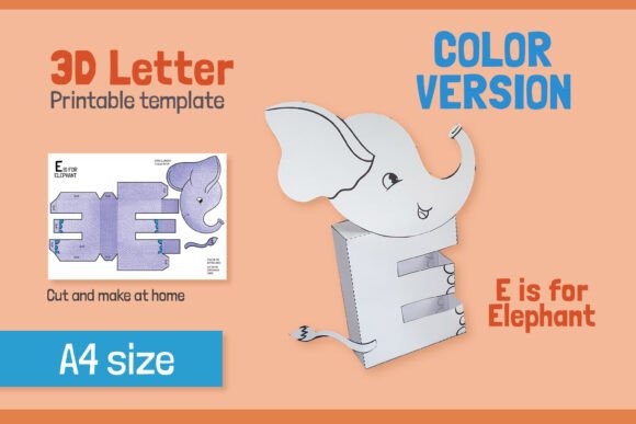 Letter E 3D Papercraft SVG & Shapes Review