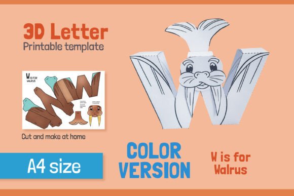 Letter W 3D Papercraft for Kids – COLOR: A 3D SVG Shapes Review