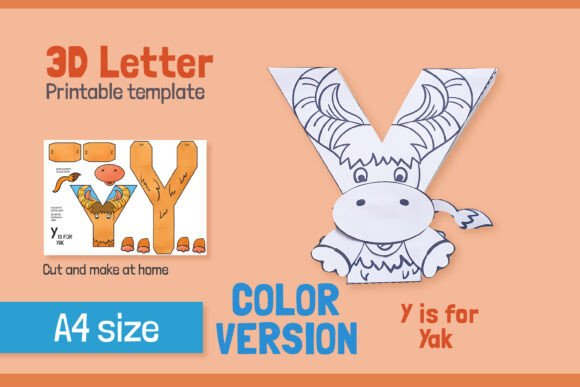 Letter Y 3D SVG Shapes for Kids’ Content