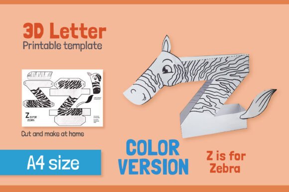 Letter Z 3D SVG Shapes for Kids Craft