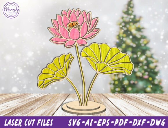 Lotus Laser Cut File for Ornaments