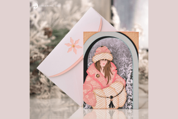 Muffy Note Card SVG: A Chic 3D Winter Asset