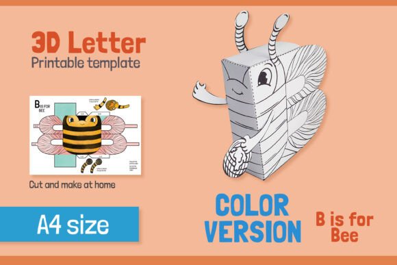 Reviewing Letter B 3D Papercraft for Kids – COLOR: A 3D SVG Asset for Shapes