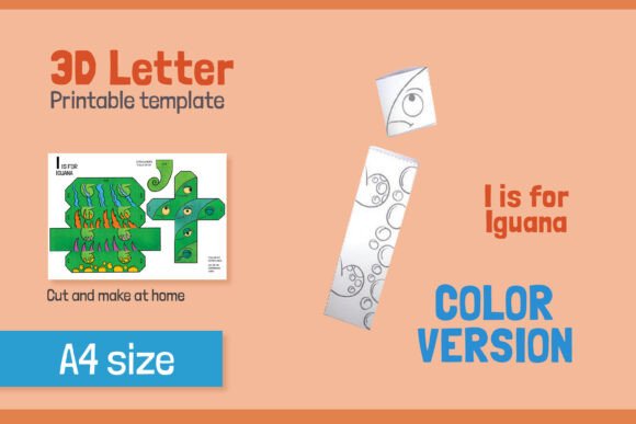 Reviewing Letter I 3D Papercraft for Kids – COLOR: A 3D SVG Shapes Asset