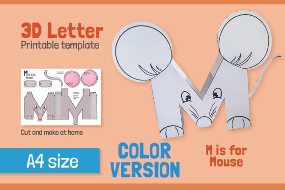 Reviewing Letter M 3D SVG Shapes for Kids