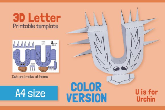 Reviewing Letter U 3D Papercraft for Kids – COLOR