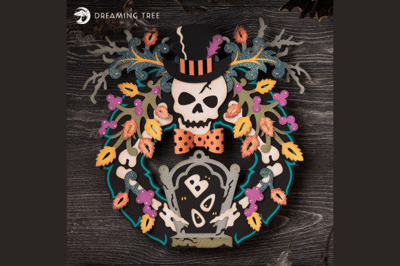 Skeleton Wreath SVG: A 3D Halloween Asset Review