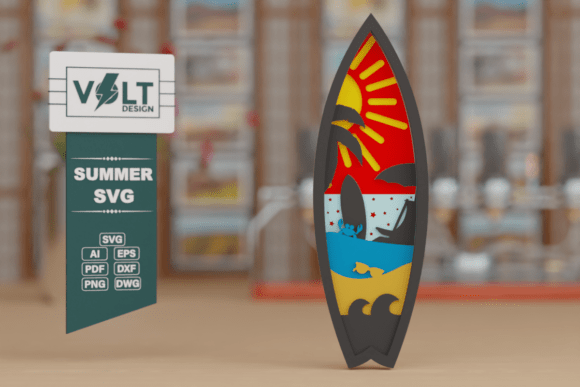 Summer Surfboard Graphics for Crafts