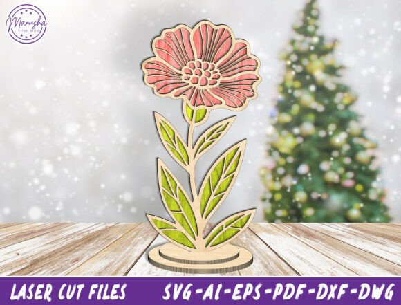 Zinnia Laser Cutting Ornament Design